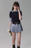 Sporty Chic Faux Two-Piece Skirt Set