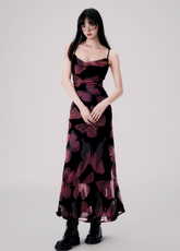 벨벳 버터플라이 스윙 드레스