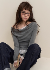 발레에서 영감을 받은 오프숄더 레이스 탑