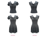 Navy-Collar Gray Lace Set by Disordered Girl