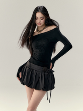 우아한 벨트 스커트