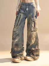 American high street wide-leg jeans