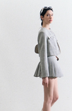 High-Waist Pleated Skirt Suit