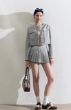 High-Waist Pleated Skirt Suit