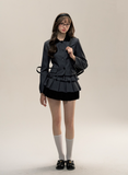Academy Gray Striped Suit Skirt