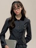 Academy Gray Striped Suit Skirt
