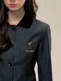 Academy Gray Striped Suit Skirt