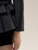 Academy Gray Striped Suit Skirt