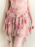 Pleated Cake Skirt Suspender Set