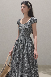 리프 그래피티 코튼 드레스