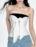 Short Sleek Cotton Embroidery Top