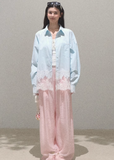 코튼 레이스 쿨 루즈 캐주얼 셔츠