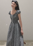 Graffiti Print Drawstring Cotton Dress