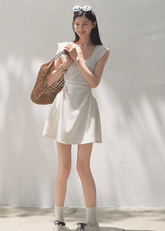 Lyocell U-Neck Waist Dress