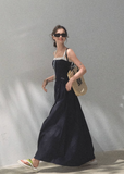Tencel Hemp Layered Look Strap Dress