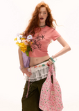 Graffiti Printed Round Neck Short Sleeve