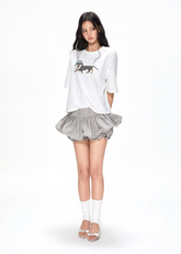 High-Waisted Irregular Puffy Skirt