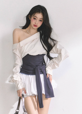 Off-Shoulder Slim Fit Top & Dress Set