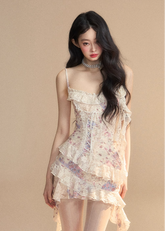 해변 휴가 허리 슬리밍 숏 드레스