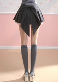 힙라인 슬림핏 리본 스커트 A라인 플리츠 스커트