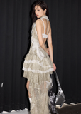 Leaf Embroidered Halter Tank & Skirt Set