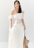 Off-Shoulder White Two-Piece Dress