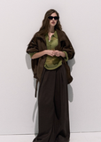 Traces of Moss  V-Neck Wool Knit Pullover