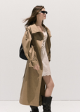Through the Oak Forest  Khaki Lyocell Trench