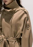 Through the Oak Forest  Khaki Lyocell Trench