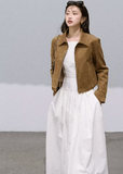 Suede Lace Lapel Jacket