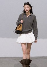 가짜 투피스 울 드레스