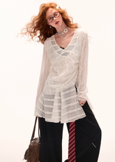 더블 레이어 메시 티셔츠