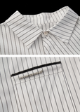 스트라이프 리본 셔츠