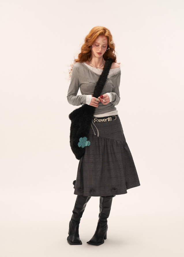 one shoulder lace top, lace shirring long sleeve shirt women, slim fit fall top 2025, asymmetric lace tee womens, street femme fashion top, korean slim inner top, fall layering shirt women, elegant lace one shoulder shirt, nowa tokyo womens fashion