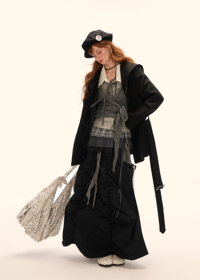 pleated plaid apron skirt, layered plaid skirt women, retro apron design skirt, niche high end fall skirt, autumn 2025 plaid fashion, korean vintage plaid skirt, layered pleated skirt womens, unique apron style skirt, nowa tokyo retro niche fashion