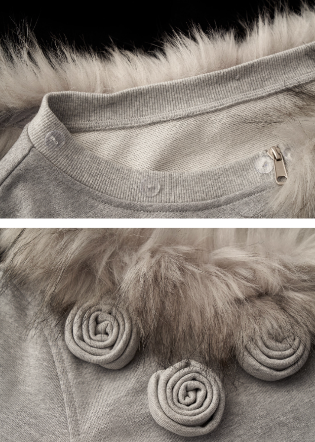 slanted shoulder fur collar jacket women, double zipper cropped jacket, detachable fur short coat, floral cropped winter jacket, fw2025 luxury streetwear women, asymmetric zip jacket fashion, korean high end cropped outerwear, elegant street fashion top women, nowa tokyo premium winter jacket