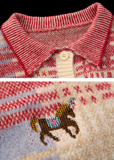 pony plaid cardigan women, red check knit sweater jacket, cute core plaid knitwear 2025, korean soft street cardigan, gentle sweet knit jacket, vintage red plaid cardigan, fall winter 2025 knit top, kawaii pony cardigan outfit, nowa tokyo soft girl fashion