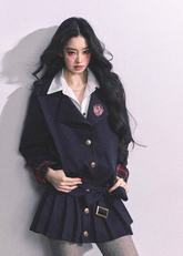 preppy college dress women, ivy league pleated dress, fake two piece campus dress, american prep dress, autumn pleated mini dress, academia style dress, fw25 preppy outfit, slim fit school style dress, plaid cuff college dress