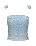 로즈 숄더 스트랩 풀링 스트랩 탱크탑