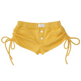 끈이 달린 플리츠 랜턴 레드 반바지