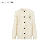 로 엣지 헴프 니트 카디건