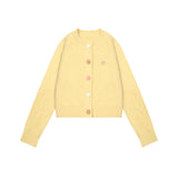 오리지널 스위트 케이블 자수 컬러풀 버튼 숏 스웨터 카디건 셋업