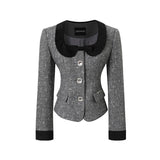 허리 윗부분 스트레이트 숄더 하이웨이스트 스커트 슈트