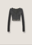 Gray striped knitted high-end suit slim and elegant