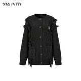 로 엣지 헴프 니트 카디건