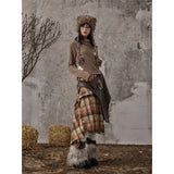 스커트 레트로 롱 스커트