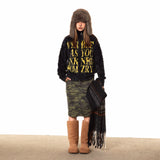 スタンドカラーカーディガン付きショートジッパーセーター