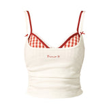 가슴 패드가 있는 레이스 플레드 브라 캐미솔 탱크탑