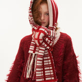 스카프 붕대 케이블 니트 스웨터