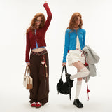 레이스 긴팔 니트 가디건